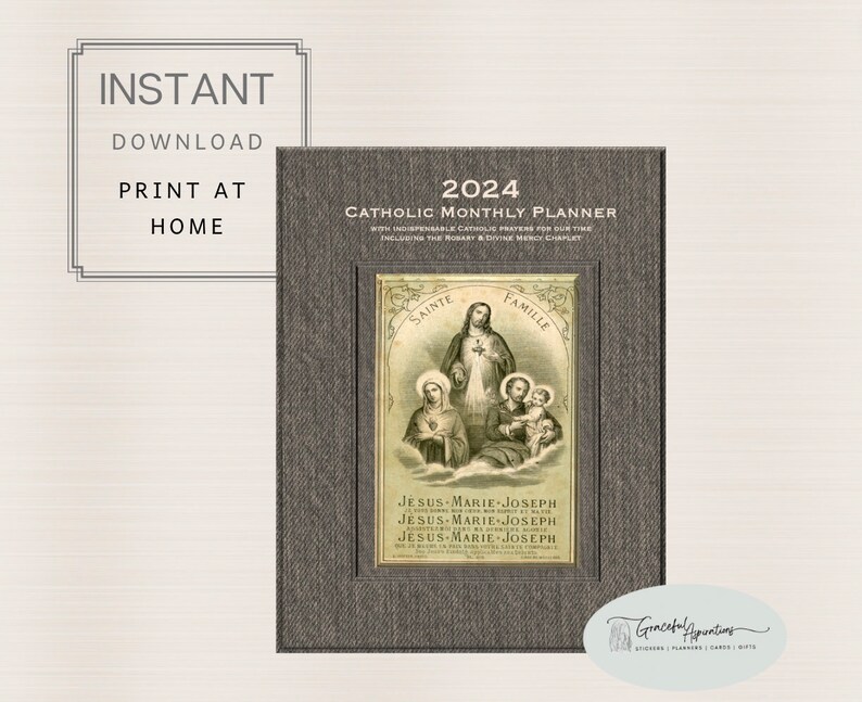 2024 Catholic Monthly Calendar Printable Catholic Monthly Planner ...