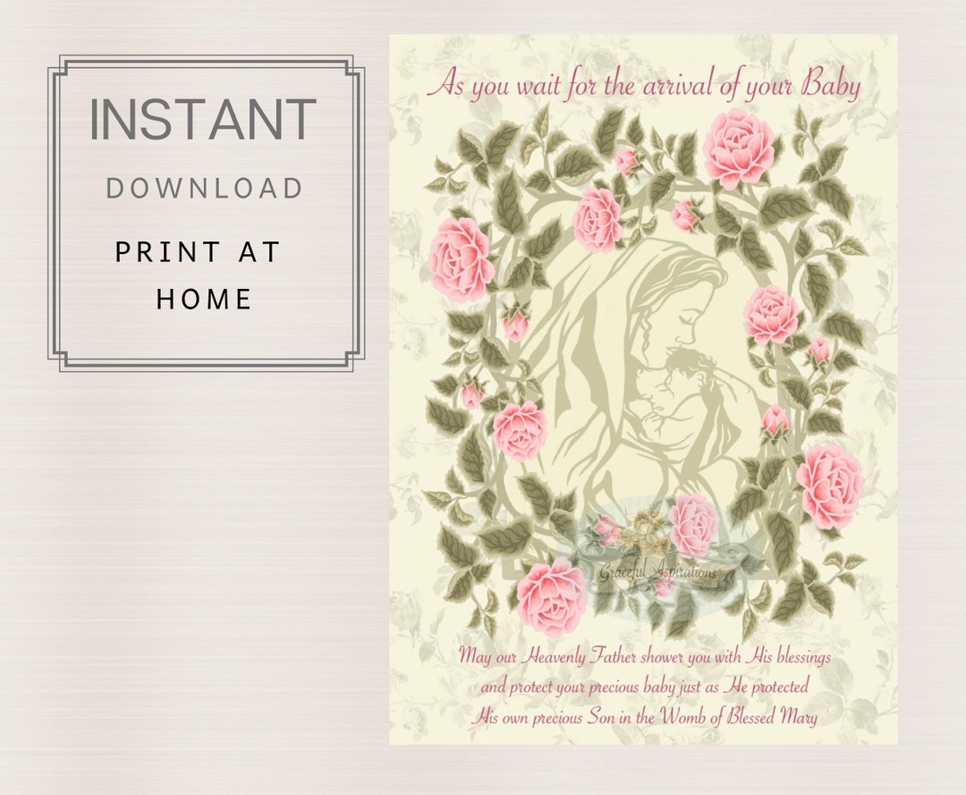 PRINTABLE INSTANT DOWNLOAD Catholic Baby Shower Card - Etsy