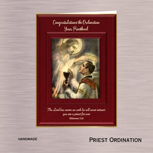 Katholieke priesterwijding | Priesterwijding | Handgemaakte priesterwijdingskaart