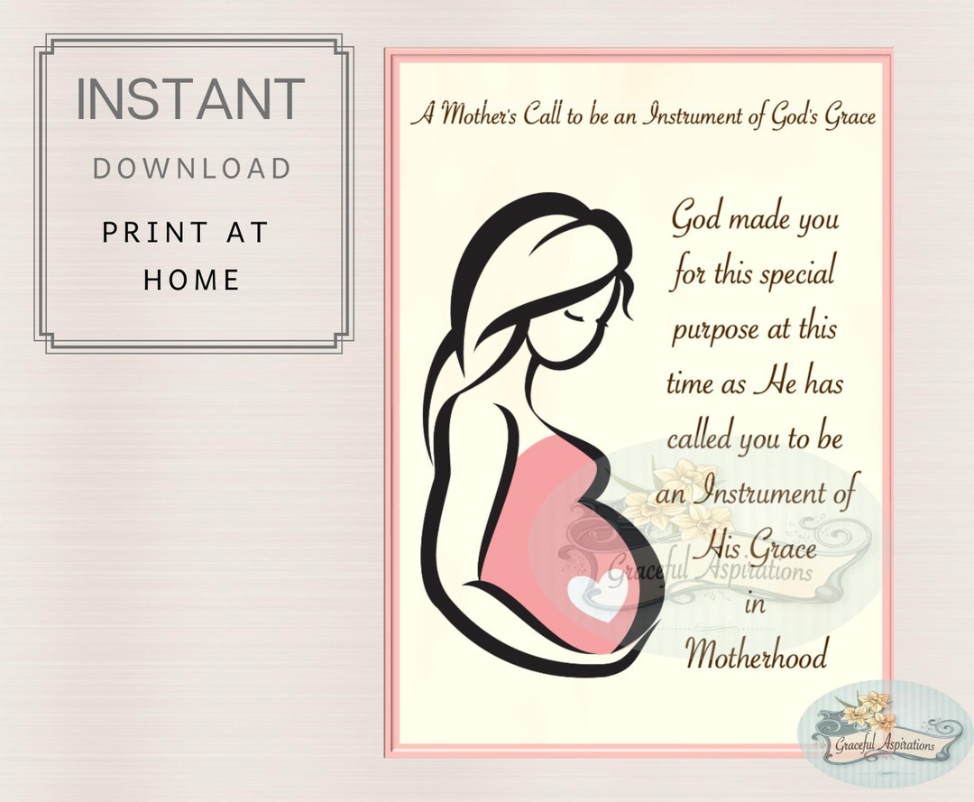 PRINTABLE | INSTANT DOWNLOAD - Mother to Be Card| Christian Baby Shower ...