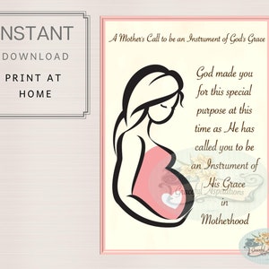 IMPRIMIBLE / DESCARGA INSTANTE - Tarjeta de Madre A Ser / Tarjeta de Baby Shower Cristiana / Tarjeta de Baby Shower