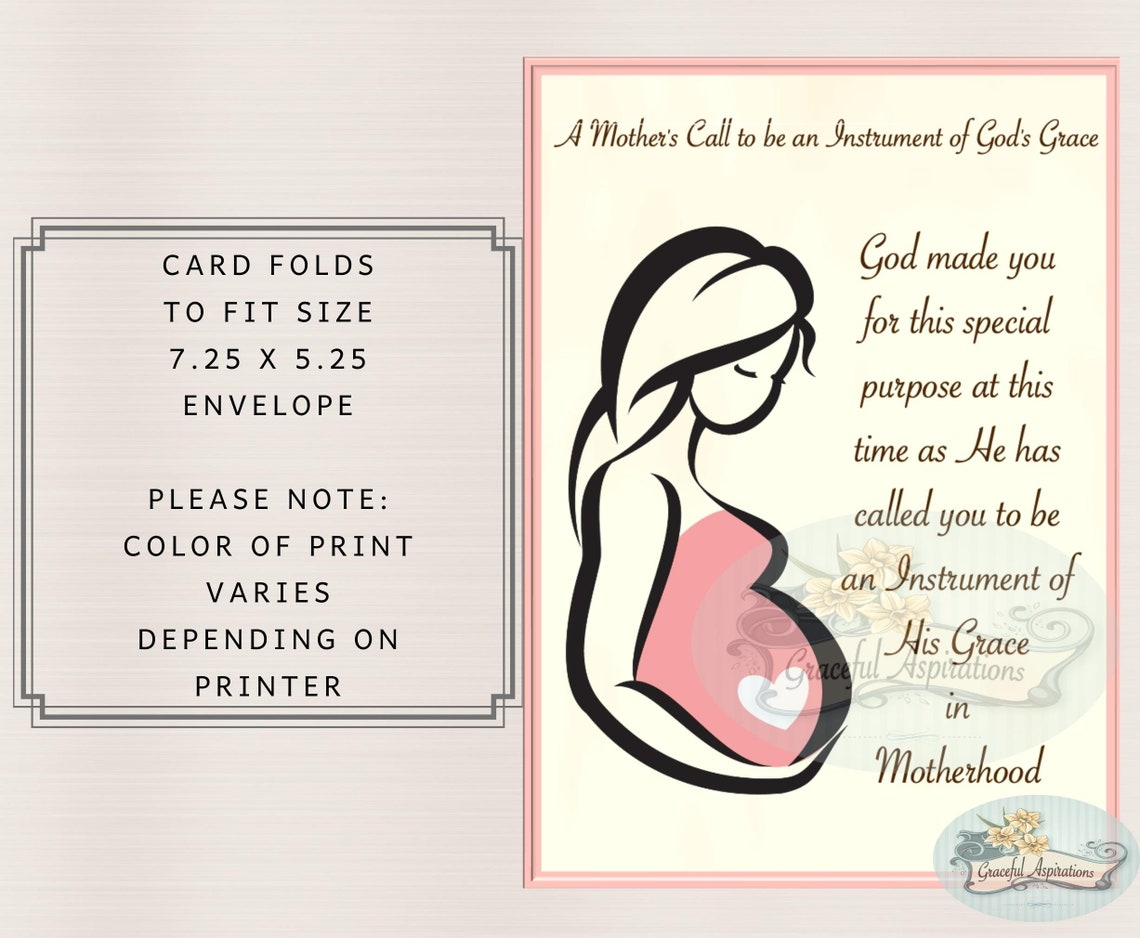 PRINTABLE INSTANT DOWNLOAD Mother to Be Card Christian Baby Shower Card ...