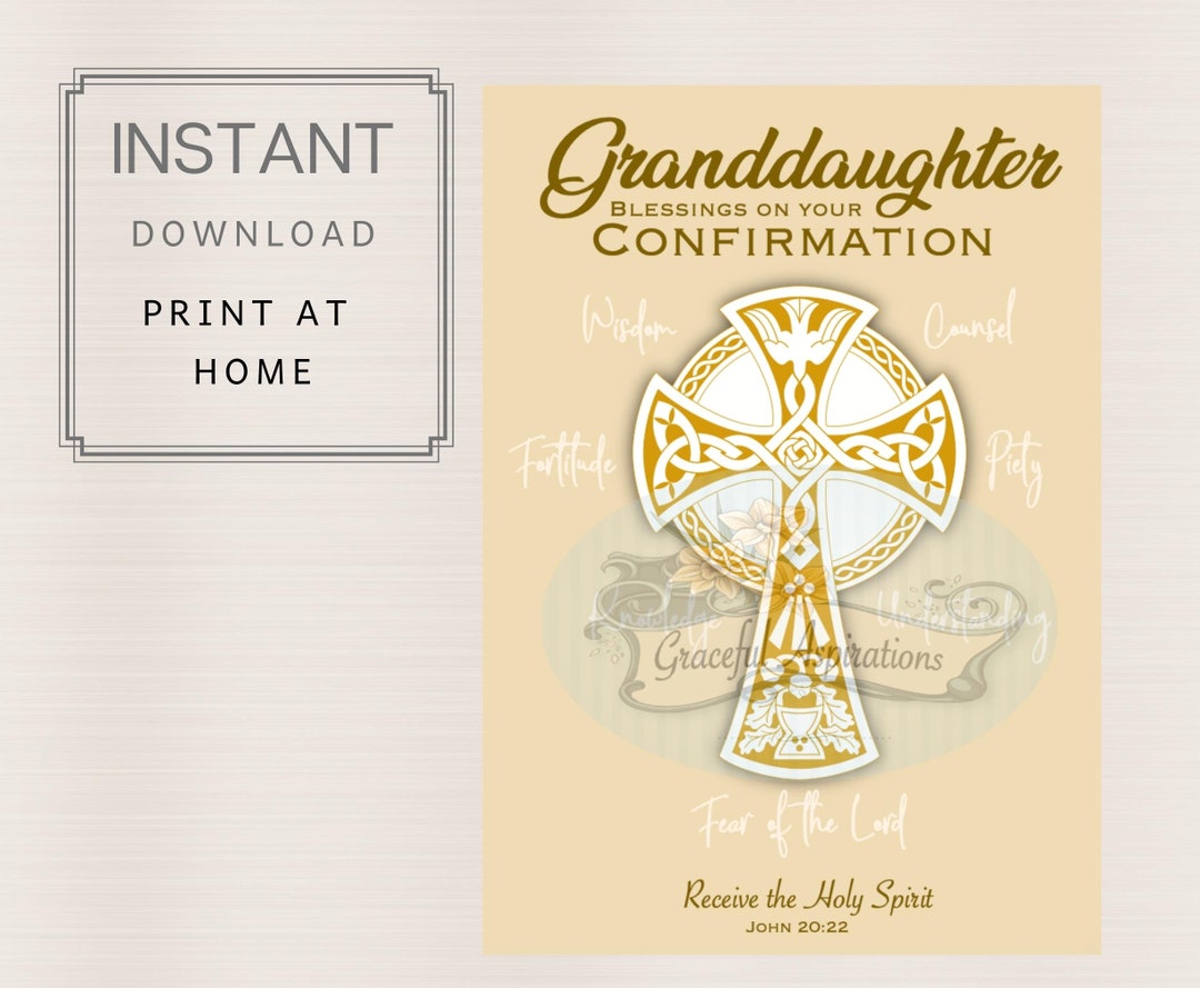 PRINTABLE | INSTANT DOWNLOAD - Confirmation Card Granddaughter ...