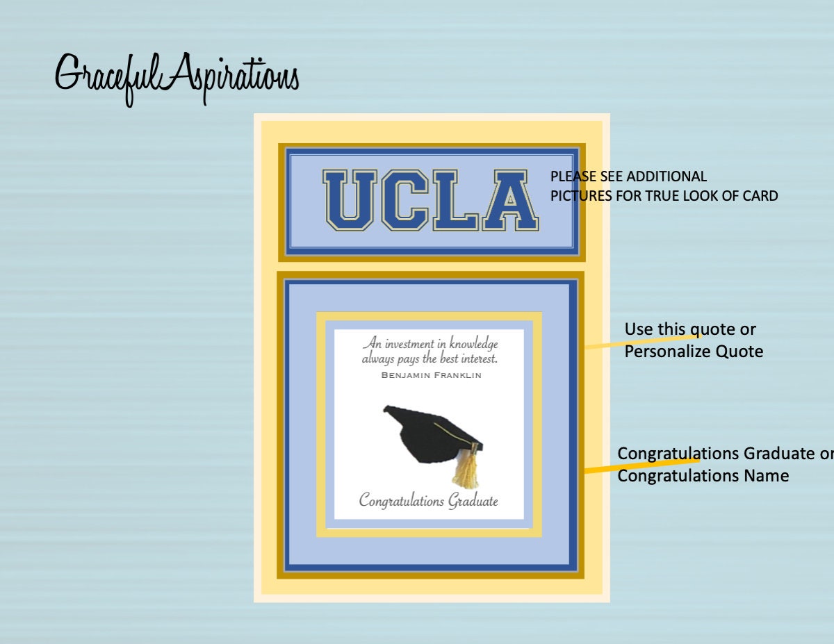 UCLA Graduation Card UCLA Go Bruins College Grad Class of Etsy