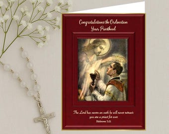 Printable Catholic Priest Ordination Card: 5x7 PDF (Instant Download)
