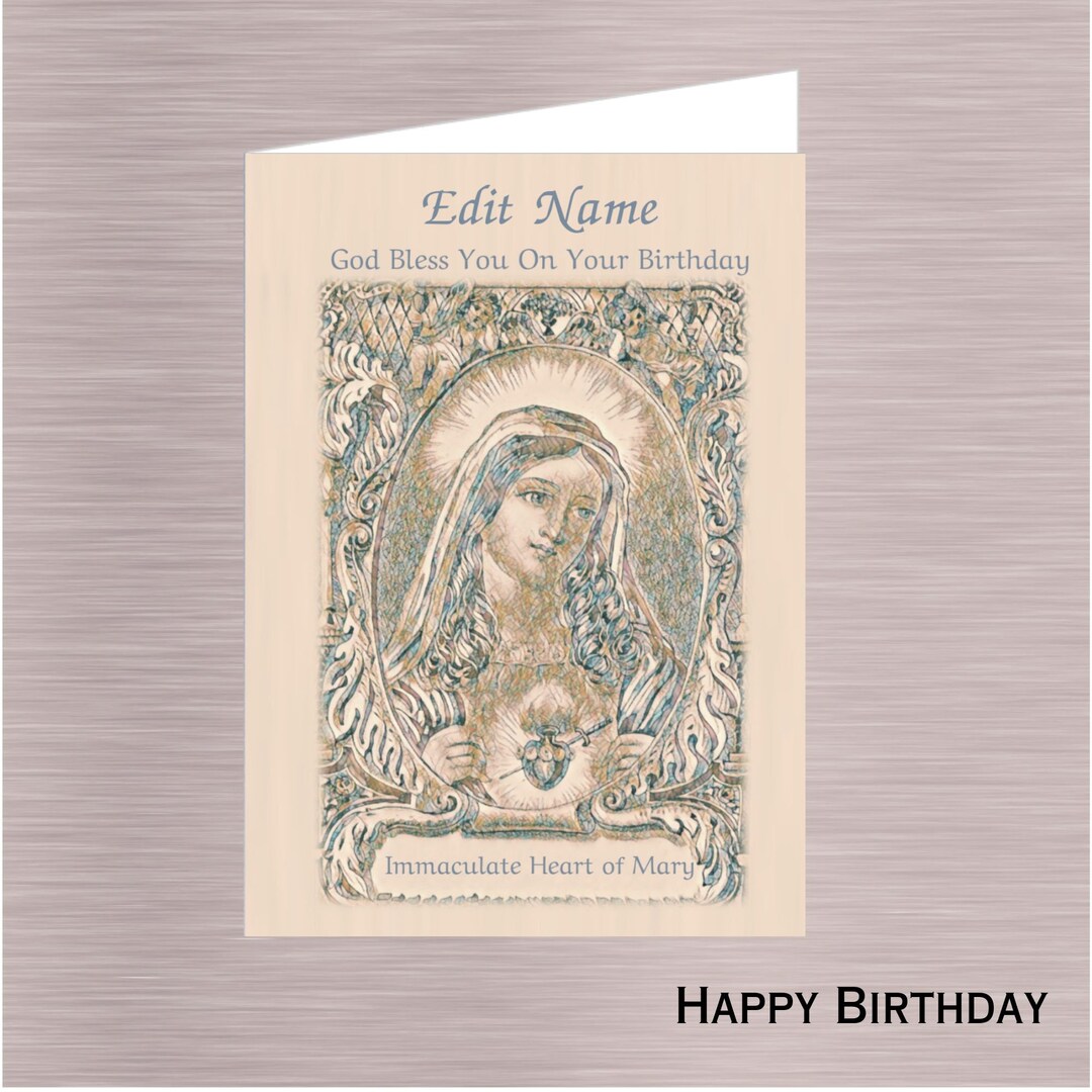 EDITABLE &amp; PRINTABLE Instant Download Catholic Birthday Edit and Print ...