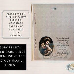 PRINTABLE Catholic Birthday Card | Friends | Family | Madonna &amp; Child ...