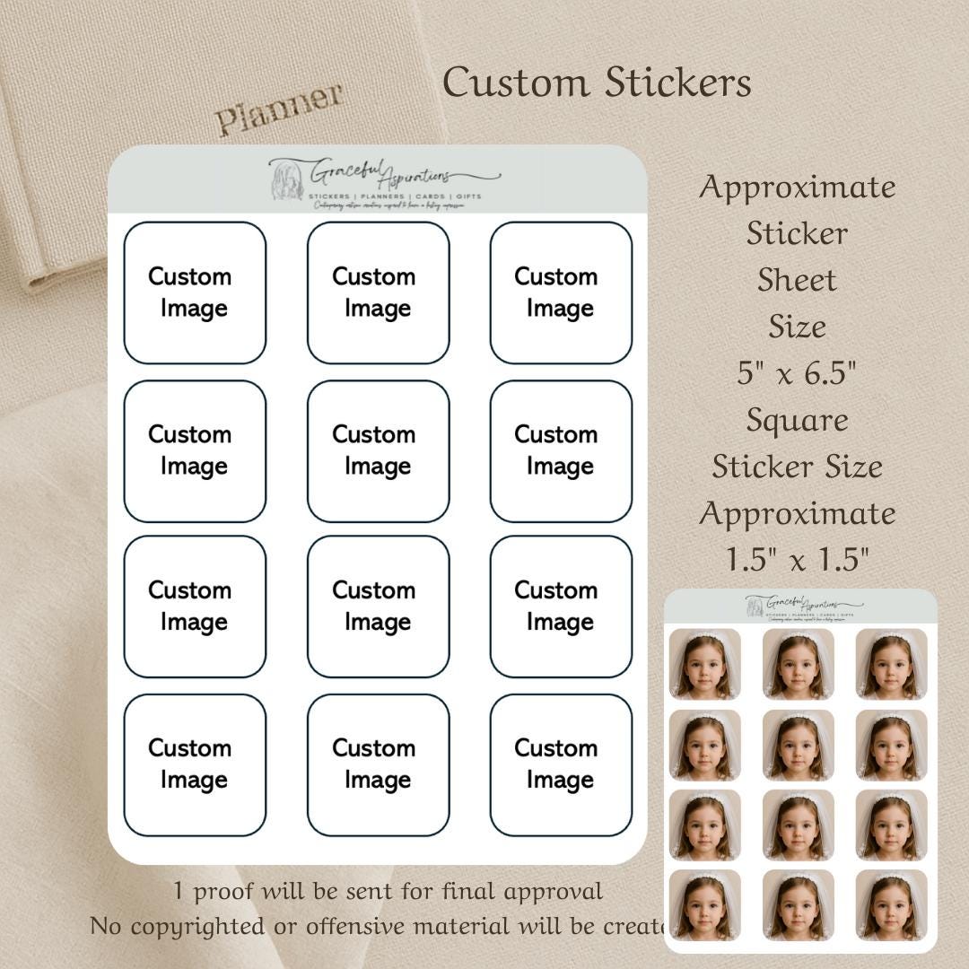 Assorted Sticker Sheet Custom Personalized Sticker Sheet | Custom Logo, Artwork (5