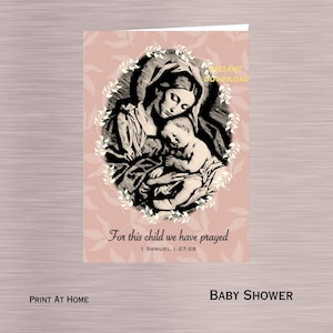 IMPRIMIBLE / DESCARGA INSTANTÁNEA - Tarjeta católica de baby shower / Tarjeta cristiana de baby shower / Tarjeta de baby shower