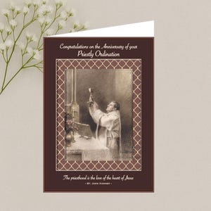 Catholic Priest Ordination Anniversary | Priest Anniversary for Ordination | Handmade Priest Ordination Card