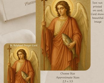 St. Raphael the Archangel Prayer Cards (2) – Patron Saint of Travelers, Healing, Sick, Those Seeking Guidance