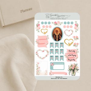 Stickerset Onze-Lieve-Vrouw van de Rozenkransnoveen | Onze-Lieve-Vrouw van de Rozenkrans 7 oktober | Stickers noveen