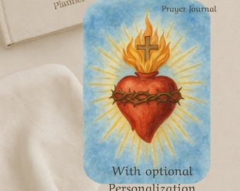 Sacred Heart Prayer Journal, Catholic Gift with Optional Personalization