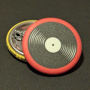 Set of 6 Pinback Buttons, Limited Edition, Vinyl Record Albums