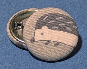 Set of 5 Pinback Buttons, One of a Kind, made from Upcycled Textiles