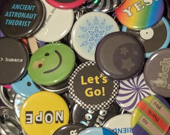 Super Awesome Random Pinback Button Surprise Assortment