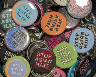 Stop Asian Hate Pinback Button Surprise Assortment
