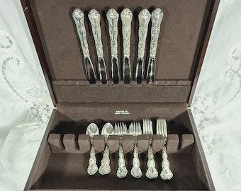 Gorham Strasbourg Sterling Silver Flatware Set Service for 6 - 24 Pieces in Case