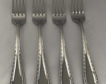Waterford - Powerscourt - Stainless - 4 Dinner Forks - Flatware - Silverware