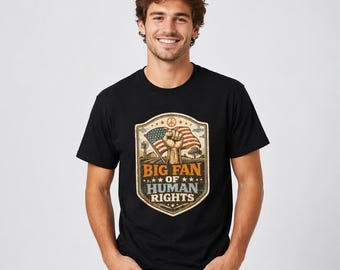 Stort fan av mänskliga rättigheter unisex-tröja vintage frihetströja patriotisk jämlikhetströja höjd näve grafisk tröja retro aktivisttröja uttalande