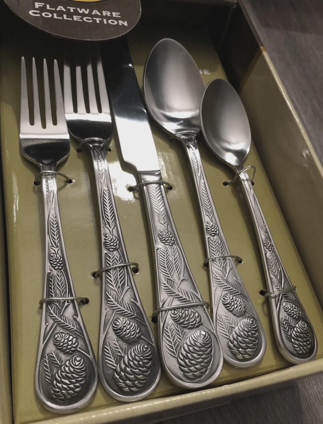 Silverware Pine Tree Pattern Cambridge - Pine Cone - Stainless Flatware Silverware - You Choose ...