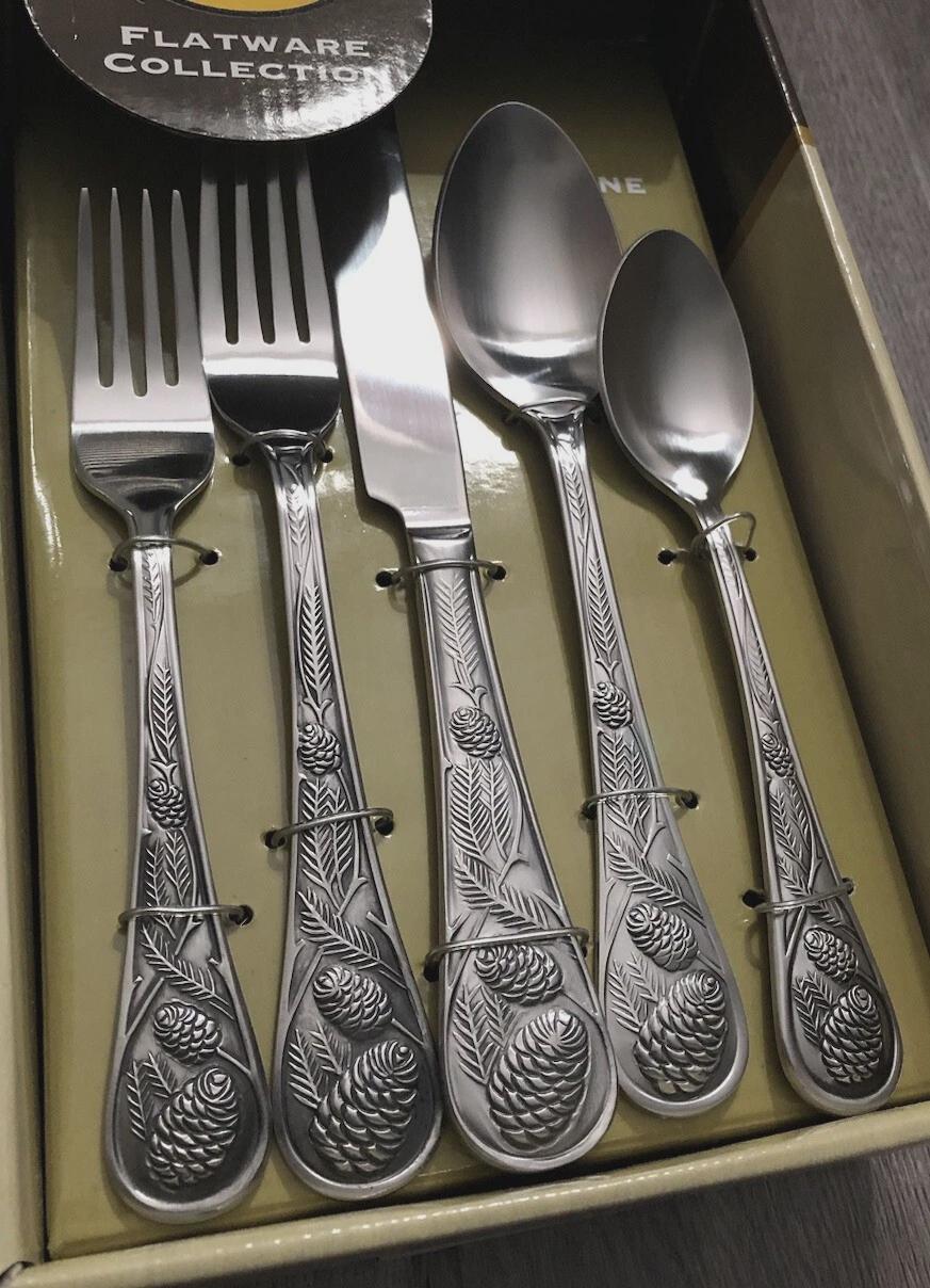 Silverware Pine Tree Pattern Cambridge - Pine Cone - Stainless Flatware Silverware - You Choose ...