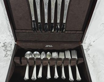 Oneida Damask Rose Sterling Silver Flatware Set Service for 6 - 30 Pieces
