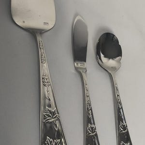 Retroneu - Tuileries - Leaf Garden - 3 Serving Piece Set - Flatware - Silverware