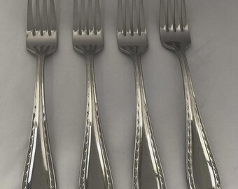 Waterford - Powerscourt - Stainless - 4 Dinner Forks - Flatware - Silverware