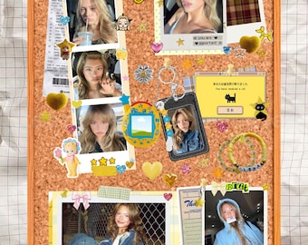 Modello di album di ritagli con bacheca gialla / Modelli per Instagram / Post per social media / Modello Canva / Influencer