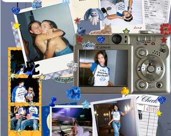 Modello individuale per armadietto per album di ritagli blu / Modelli Instagram / Post sui social media / Modello Canva / Influencer