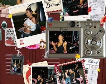Modello individuale per armadietto per album di ritagli rosso / Modelli Instagram / Post sui social media / Modello Canva / Influencer