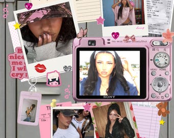 Modello individuale per armadietto per album di ritagli rosa / Modelli Instagram / Post sui social media / Modello Canva / Influencer