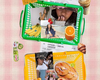 Modello per carrello della spesa per brunch / Modelli Instagram / Post per social media / Modello Canva / Influencer