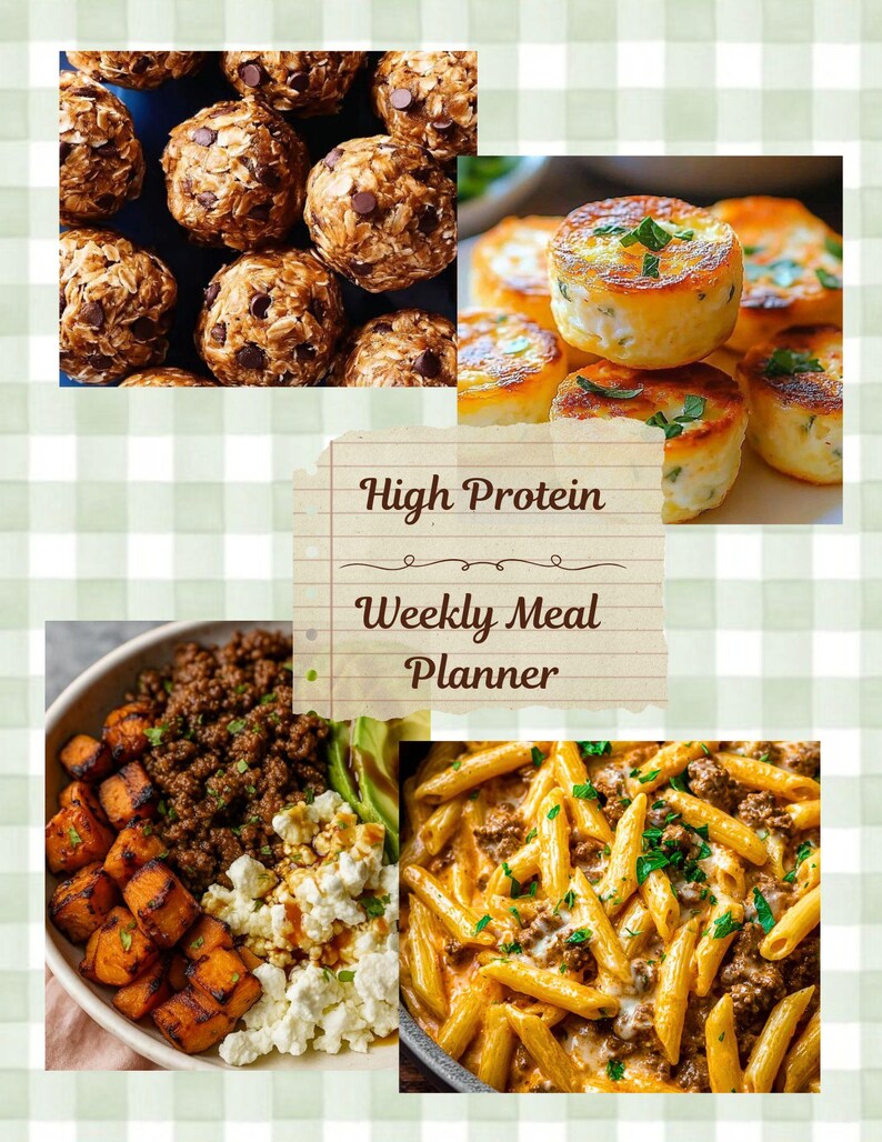 High Protein Weekly Meal Planner - Etsy