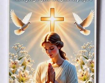 Naklejki lub kartki do druku z motywem religijnym na Dzień Matki – Chrześcijańska Wiara, sztuka do druku (5 wzorów)