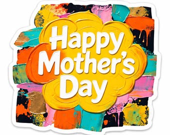 Zestaw naklejek z okazji Dnia Matki | Artystyczne wzory tekstur malarskich (do pobrania w wersji cyfrowej)