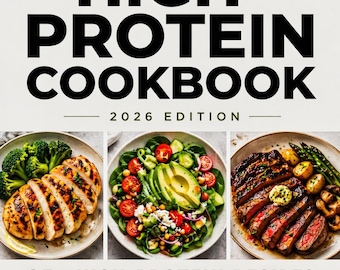 Libro de cocina con alto contenido proteico / Más de 85 recetas rápidas y fáciles, plan de comidas (descarga digital)