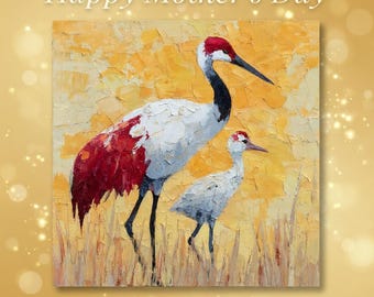 Crane Pair Art – Elegant Wildlife Video & Sticker (Digital Download)