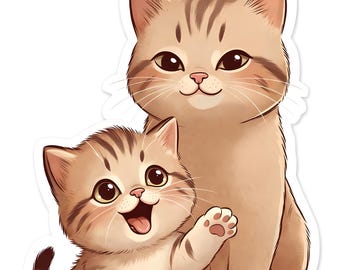 Zestaw filmów i naklejek z okazji Dnia Matki z kotem – Cyfrowy prezent dla kociaka (do natychmiastowego pobrania)