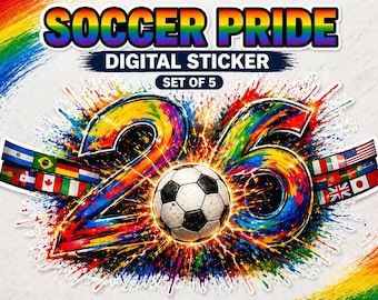 Pegatina Soccer 26 Pride / Gráfico para aficionados al fútbol mundial (Descarga digital)
