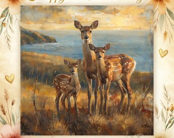 Cape Breton Deer Art Bundle – Mother’s Day Wildlife Print, Video, Card (Digital Download)