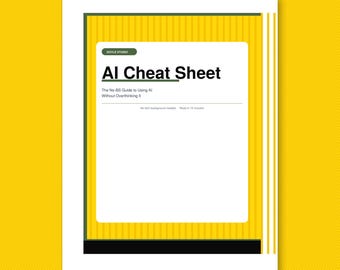 A.I. Cheat Sheet — The No-BS Guide to Using AI Without Overthinking It | Beginner PDF Guide | Instant Download