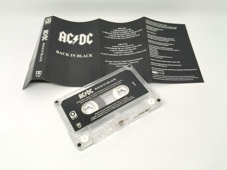 AC/DC Back in Black Cassette Tape – 1980 Hard Rock Classic Album image 3