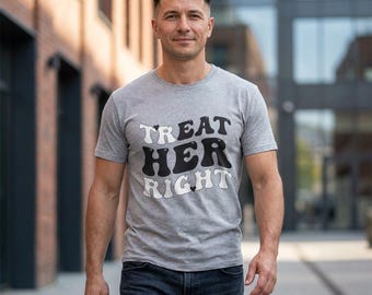 Camiseta "Trátala bien" / Tipografía retro de letras de burbujas