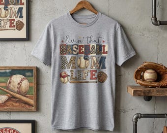 Camiseta "Viviendo la vida de mamá beisbolera" / Camiseta gráfica para mamás beisboleras