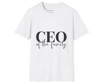 Camiseta del CEO de la familia / Gráfico tipográfico, escritura negra minimalista