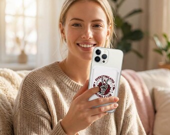 Cartera vegana del Club de Mamás Sobreestimuladas, compatible con MagSafe / Mano de esqueleto, rosas