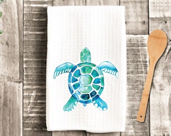 Sea Turtle Kitchen dish Towel - Beach House Tea Towel Kitchen Decor  - New Home Gift Farm Decorations house Decor Towel