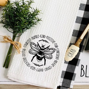 Bee Kind Tea Dish Towel - Bee Sayings Be Kind Tea Towel Kitchen Décor -  Farm Decorations house Towel